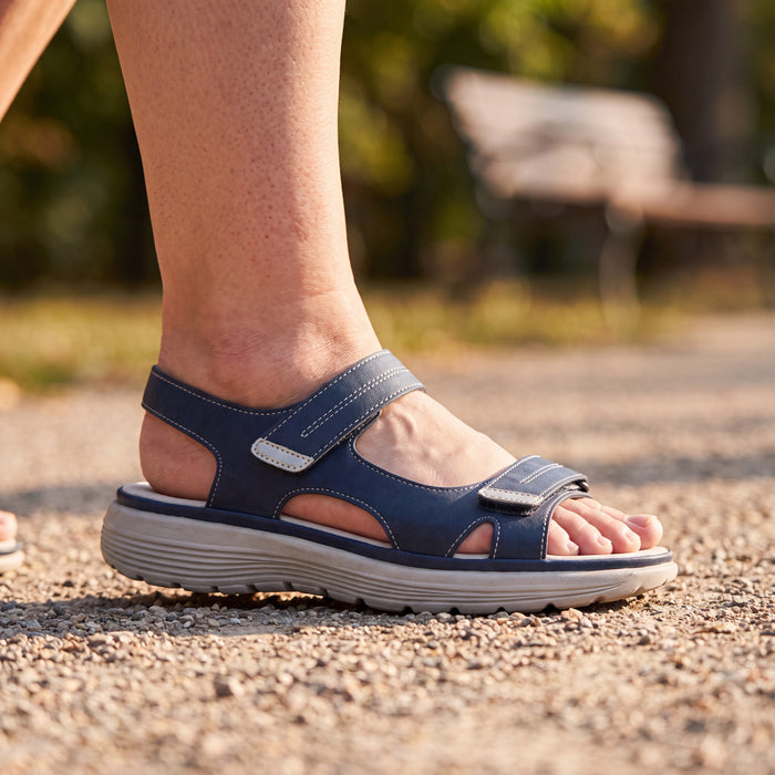 Plantar Fasciitis Relief Sandals with Wide Toe Box & Cushioned Arch Support