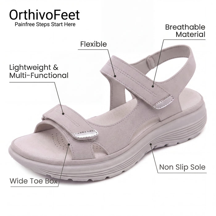 Plantar Fasciitis Relief Sandals with Wide Toe Box & Cushioned Arch Support