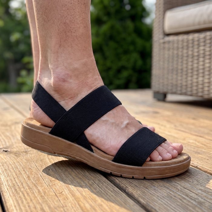 Stretch-Strap Comfort Sandals for Wide & Swollen Feet