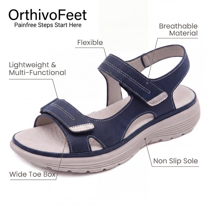 Plantar Fasciitis Relief Sandals with Wide Toe Box & Cushioned Arch Support