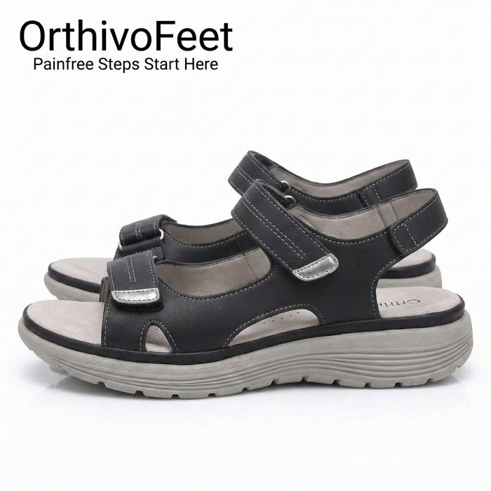 Plantar Fasciitis Relief Sandals with Wide Toe Box & Cushioned Arch Support
